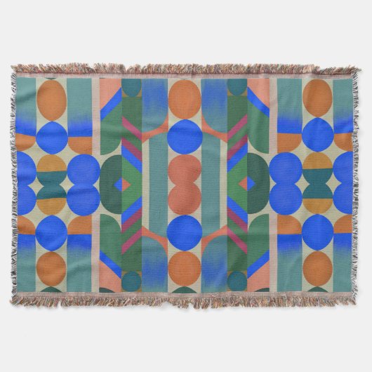 Modern Colorful Shapes スローブランケット (正面)