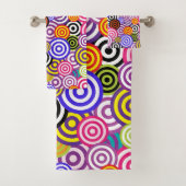 Modern Colorful Stylish Concentric Circles バスタオルセット (インサイチュ)