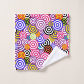 Modern Colorful Stylish Concentric Circles バスタオルセット (ウォッシュタオル)