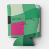 Modern Colorful Tartan Plaid Christmas 缶クーラー (裏面)