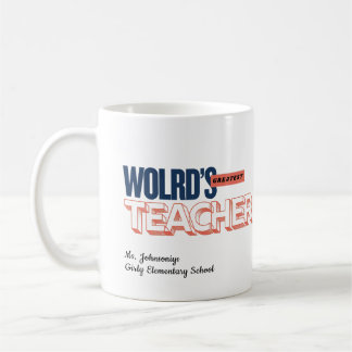 Modern Colorful Typography Worlds Greatest Teacher コーヒーマグカップ