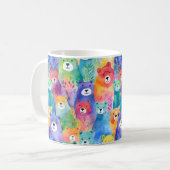 Modern colorful watercolor bears pattern コーヒーマグカップ (正面左)
