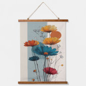Modern Colorful Wildflower Abstract Botanical Wall 吊り下げ型タペストリー (正面)