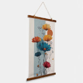 Modern Colorful Wildflower Abstract Botanical Wall 吊り下げ型タペストリー (傾斜あり)