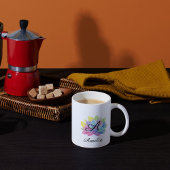 Modern colorful Y2K botanical monogram マグカップ