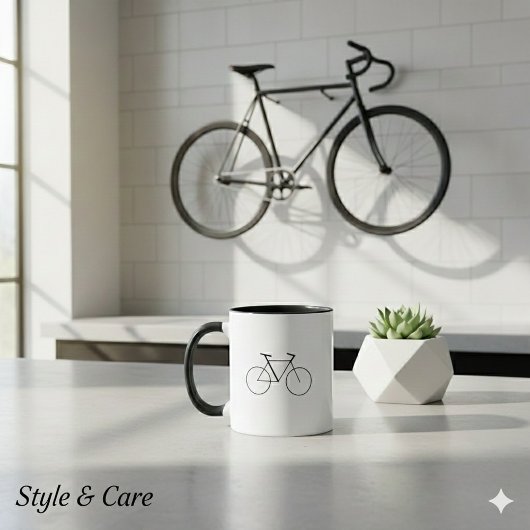 Modern Combo Mug with Clean Bicycle Design マグカップ