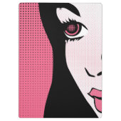 Modern Comic Book Pop Art of Woman's Face クリップボード (裏面)