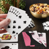 Modern Comic Book Pop Art of Woman's Face トランプ (インサイチュ)