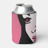 Modern Comic Book Pop Art of Woman's Face 缶クーラー (缶正面)