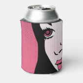 Modern Comic Book Pop Art of Woman's Face 缶クーラー (缶裏面)