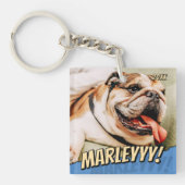 Modern Comic Simple Cool Custom Pet Photo キーホルダー (正面)