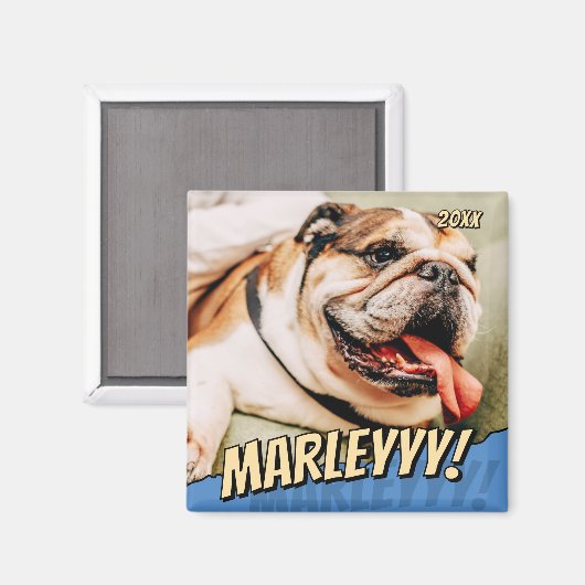 Modern Comic Simple Cool Custom Pet Photo マグネット (正面/裏面)