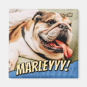 Modern Comic Simple Cool Custom Pet Photo マグネット (正面)