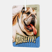 Modern Comic Simple Cool Custom Pet Photo メタルオーナメント (正面左)