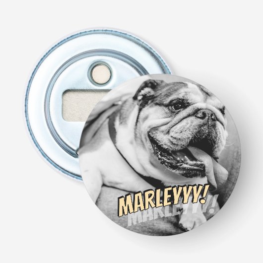 Modern Comic Simple Cool Custom Pet Photo 栓抜き (正面)