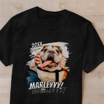 Modern Comic Simple Cool Grunge Custom Pet Photo Tシャツ<br><div class="desc">This simple and classic design is composed of serif typography and add a custom photo of your pet.</div>