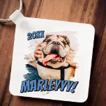 Modern Comic Simple Grunge Custom Pet Photo キーホルダー<br><div class="desc">This simple and classic design is composed of serif typography and add a custom photo of your pet.</div>