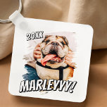 Modern Comic Simple Grunge Custom Pet Photo キーホルダー<br><div class="desc">This simple and classic design is composed of serif typography and add a custom photo of your pet.</div>