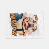 Modern Comic Simple Grunge Custom Pet Photo フリースブランケット (正面(横))