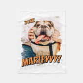 Modern Comic Simple Grunge Custom Pet Photo フリースブランケット (正面)