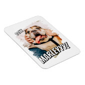 Modern Comic Simple Grunge Custom Pet Photo マグネット (右側)