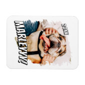 Modern Comic Simple Grunge Custom Pet Photo マグネット (横)