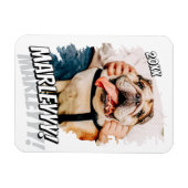 Modern Comic Simple Grunge Custom Pet Photo マグネット (横)