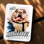 Modern Comic Simple Grunge Custom Pet Photo マグネット<br><div class="desc">This simple and classic design is composed of serif typography and add a custom photo of your pet.</div>