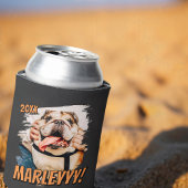 Modern Comic Simple Grunge Custom Pet Photo 缶クーラー