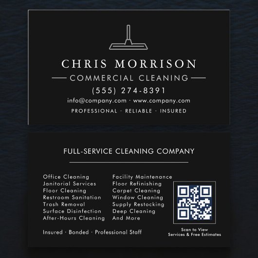 Modern Commercial Cleaning QR Code 名刺