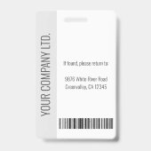 Modern Company Employee Photo Logo Name Gray ID バッジ (裏面)