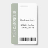 Modern Company Employee Photo Logo Name Sage ID バッジ (裏面)