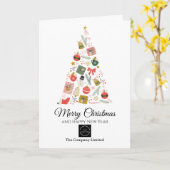 Modern Company Logo Christmas Tree カード (黄色い花)