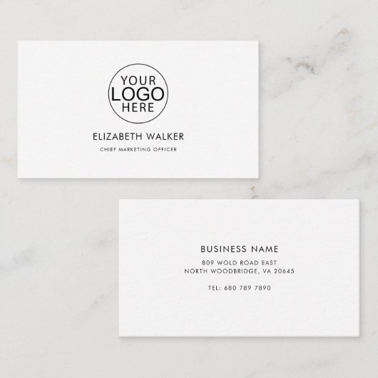 Modern Company Logo Employees 名刺 (正面/裏面)