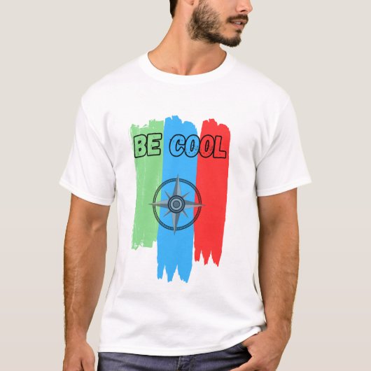 Modern Compass Adventure T-Shirt - "Be Cool" Color Tシャツ (正面)