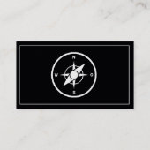 Modern Compass Gold Nautical Business Card 名刺 (正面)