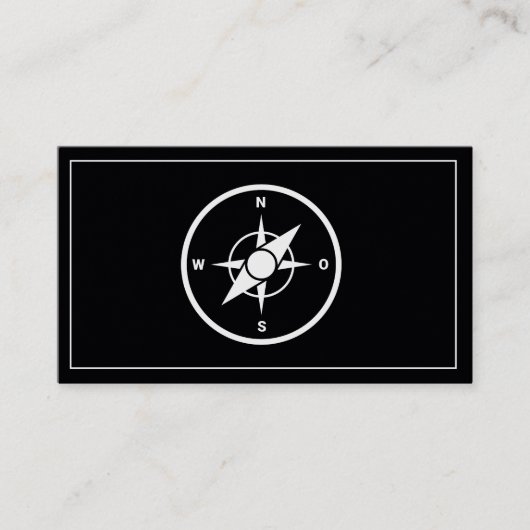 Modern Compass Gold Nautical Business Card 名刺 (正面)