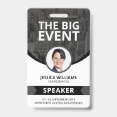 Modern Conference Event Guest Speaker ID Badge バッジ (正面)
