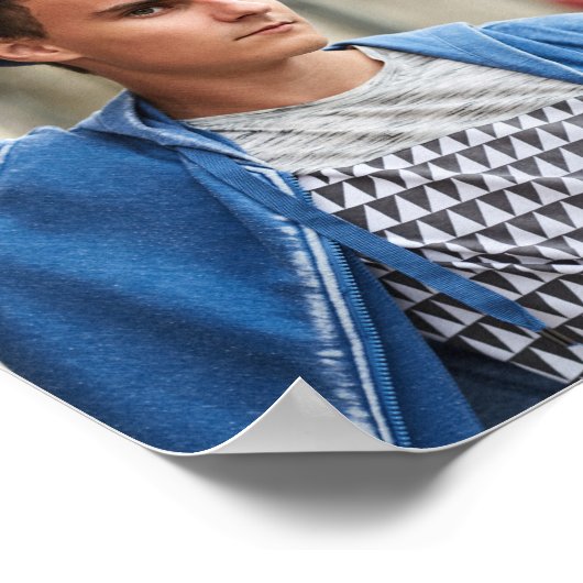 Modern Congrats Graduate 12 Photo Collage Black ポスター (角)