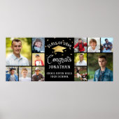 Modern Congrats Graduate 12 Photo Collage Black ポスター (正面)