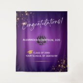 Modern Congratulations Dentist Graduation Purple タペストリー (正面)