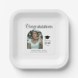 Modern Congratulations Grad Photo Graduation Arch ペーパープレート