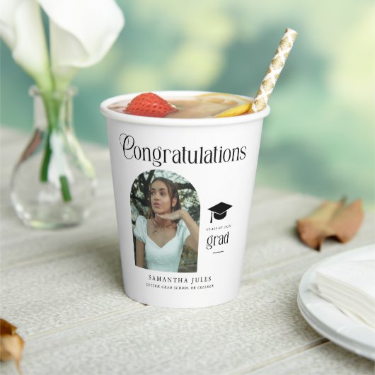 Modern Congratulations Grad Photo Graduation Arch 紙コップ (インサイチュ)