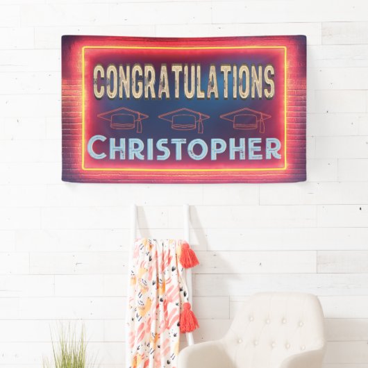 Modern Congratulations Graduation 横断幕 (インサイチュ)