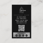 Modern Construction Black Silver Home Building Lux 名刺 (裏面)