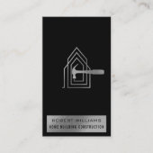 Modern Construction Black Silver Home Building Lux 名刺 (正面)