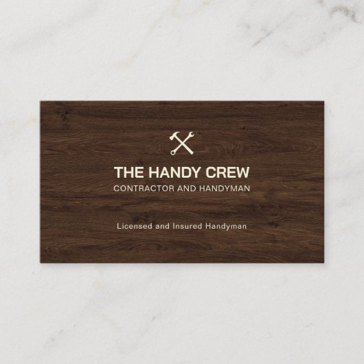 Modern Construction Handyman Carpenter Tools Wood  名刺 (正面)