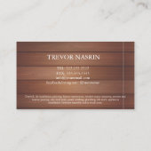 Modern Construction Handyman Carpenter Tools Wood  名刺 (裏面)