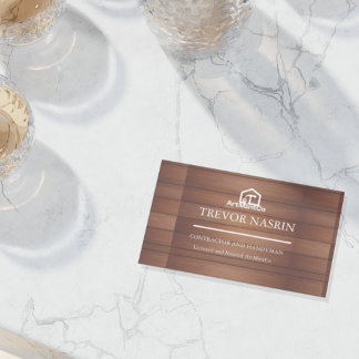 Modern Construction Handyman Carpenter Tools Wood 名刺