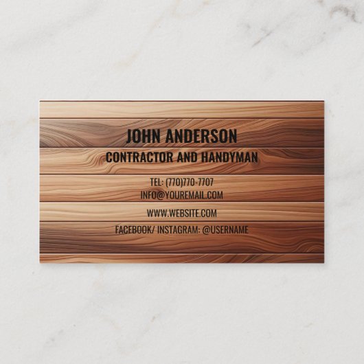 Modern Construction Handyman Contractor Renovation 名刺 (裏面)